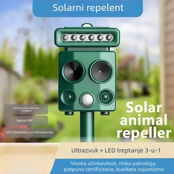 Vanjsko ultrazvučno sredstvo za odboj životinja i ptica, model H7017, s mogućnošću punjenja, ABS kućište, 5V, 60Hz, 3W