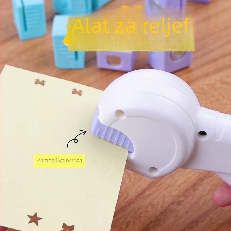 Set stroja za reljefno otiskivanje – plastični, za DIY reljefni efekt, moderni minimalistički stil