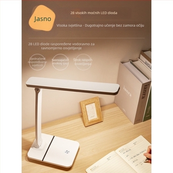 LED mala stolna lampa za učenje – zaštita očiju, USB napajanje, punjiva, glasovno upravljanje, sjenilo PC+ABS (CRI ≥95)