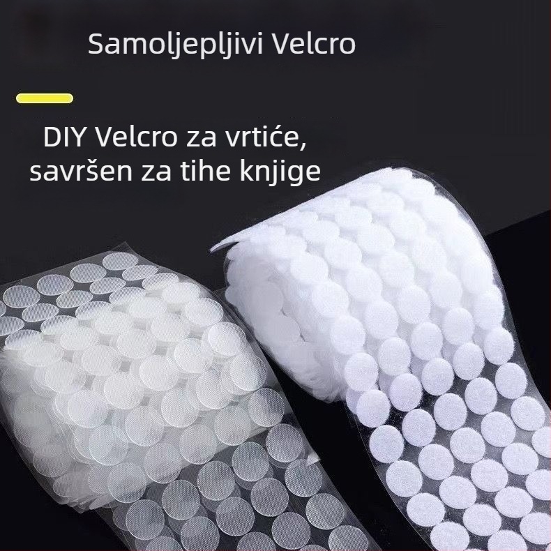 Ručno ultra-tanki kružni Velcro s ljepilom na pozadini za dječje tihe knjige, prozirno i snažno