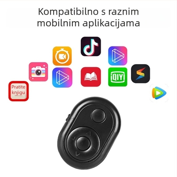 Bluetooth daljinski upravljač za Android i iOS, univerzalan za snimanje selfija i videa, model 6-key tremolo, Vernon, ABS materijal, težina 15 g