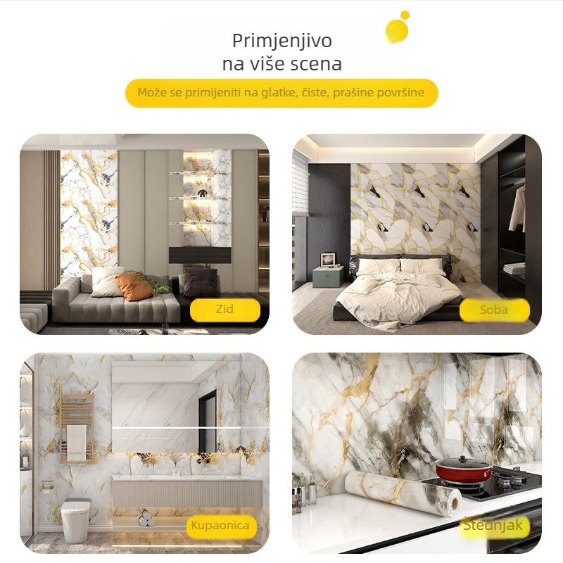 Dekorativna naljepnica za zid – XPE materijal, mramorni uzorak, samoljepljiva, vodootporna i otporna na vlagu, debljina 2.0 mm