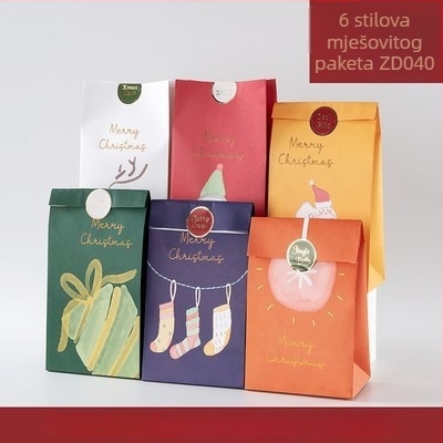 DIY božićne plosnate džepove za darove ručno izrađena kutija za bombone set od 6 komada model ZD011 brenda Senyu leaf crtani stil