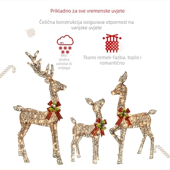 LED osvijetljena željezna jelen dekoracija – Huayicai, Željezna umjetnost, Božićna dekoracija