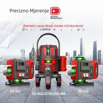 Laser nivel s projekcijama 2/3/5/12/16 linija, visoka preciznost, pametan s digitalnim zaslonom