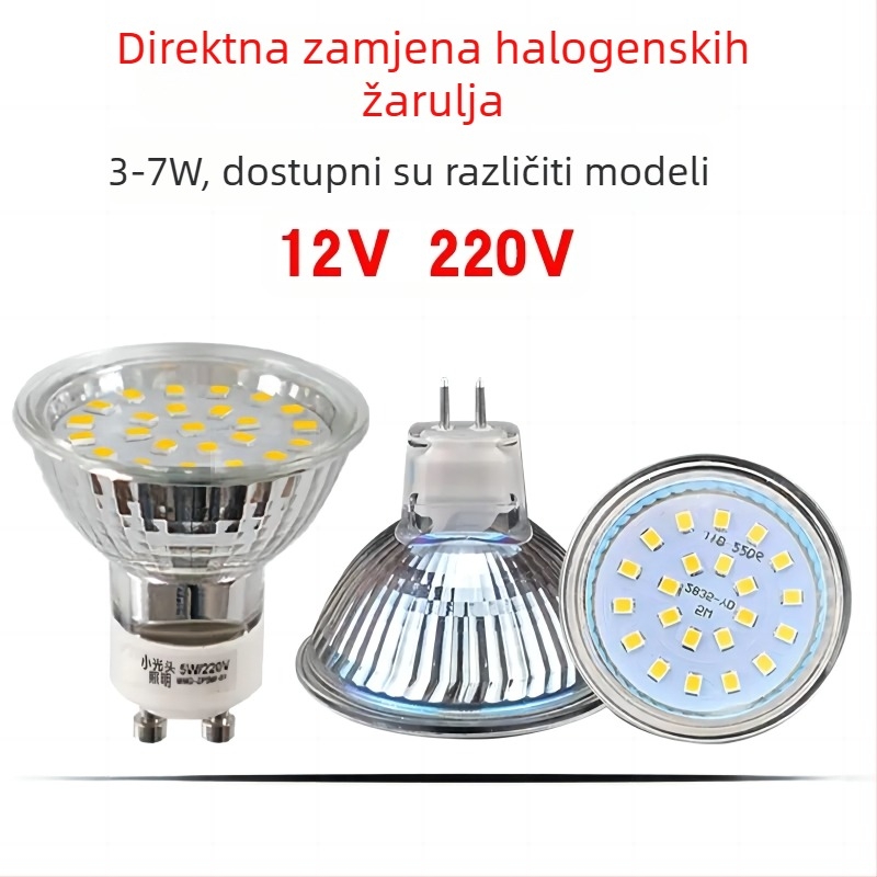 LED čašica stropni spot, 60x2835 LED, Sanan Optoelectronics, napajanje 12V/220V, temperatura boje 3000–6000K