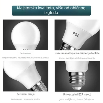 FSL LED žarulja, kompatibilna E27/B22, 13W, 1020 lm, CRI 85, vijek trajanja 15000 h