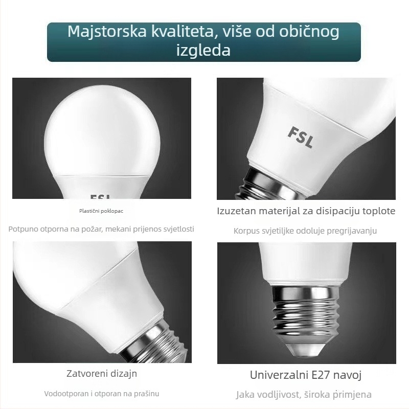 FSL LED žarulja, kompatibilna E27/B22, 13W, 1020 lm, CRI 85, vijek trajanja 15000 h