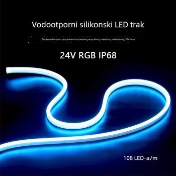 Fleksibilni neonski svjetleći trak za reklamu, 24V niskog napona, 3535 LED, Sanan Optoelectronics, dimmable, vodootporan