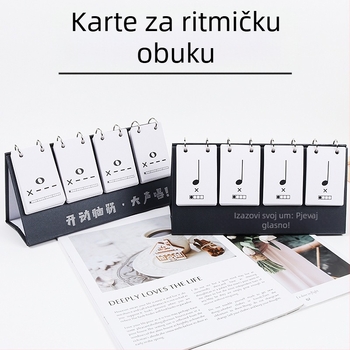 Set kartica ritma za glazbeno obrazovanje – kartice za vježbanje ritma i nota, stolni kalendar uključen, za uzrast 15–35 godina