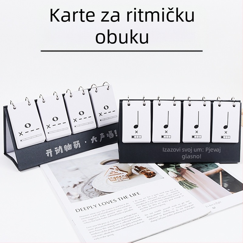 Set kartica ritma za glazbeno obrazovanje – kartice za vježbanje ritma i nota, stolni kalendar uključen, za uzrast 15–35 godina