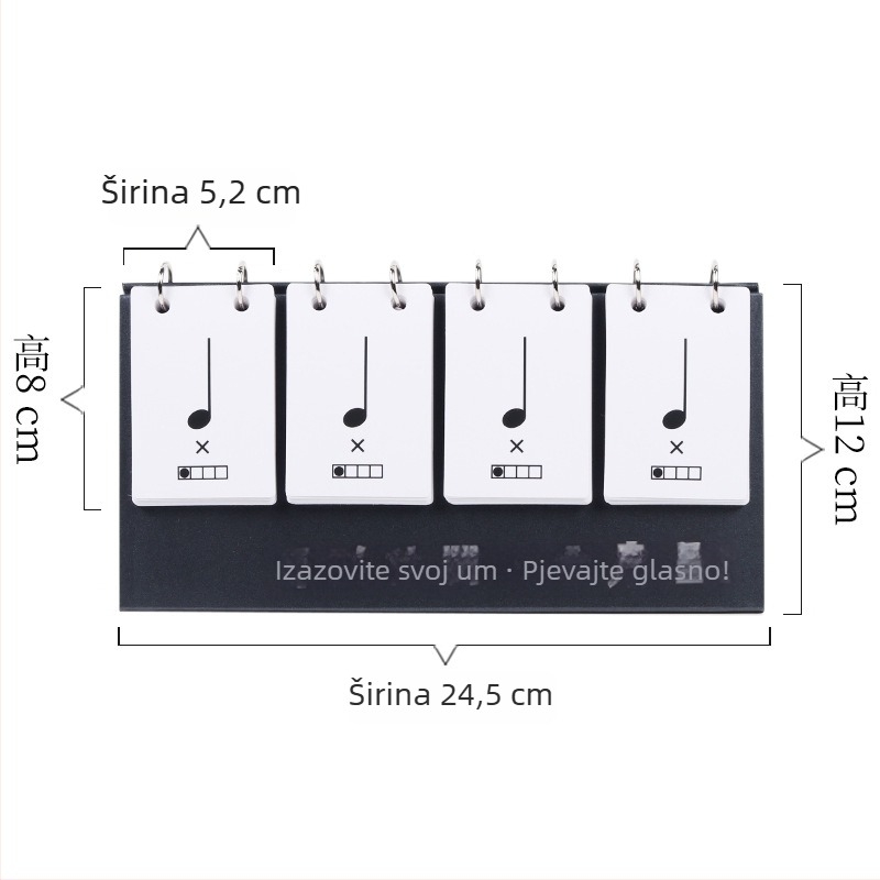 Set kartica ritma za glazbeno obrazovanje – kartice za vježbanje ritma i nota, stolni kalendar uključen, za uzrast 15–35 godina