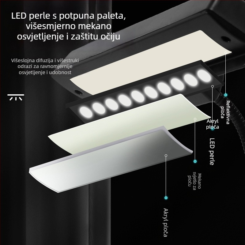 Punjavajuća LED lampica za muzički stalak, USB klipsa, podesiva, za vježbanje klavira