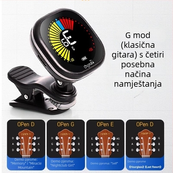 Tuner za gitaru, ukulele i violinu – WST-670, punjivi, automatski digitalni tuner
