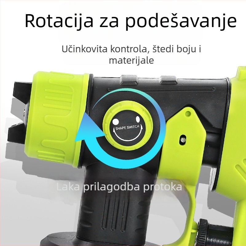Pistolj za prskanje kompatibilan s Ryobi 18V baterijom; baterija nije uključena; visokoučinkovita mlaznica