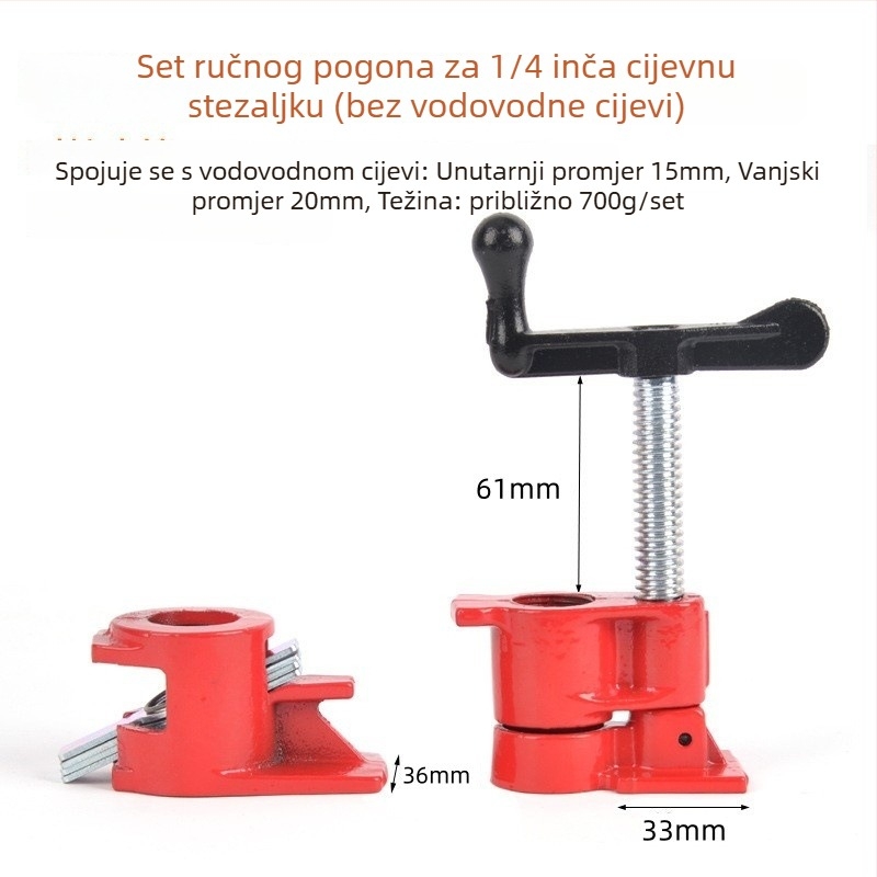 F-oblika stisak za drvnu industriju i kamen — bez ograničenog raspona stezanja, težina 1,4