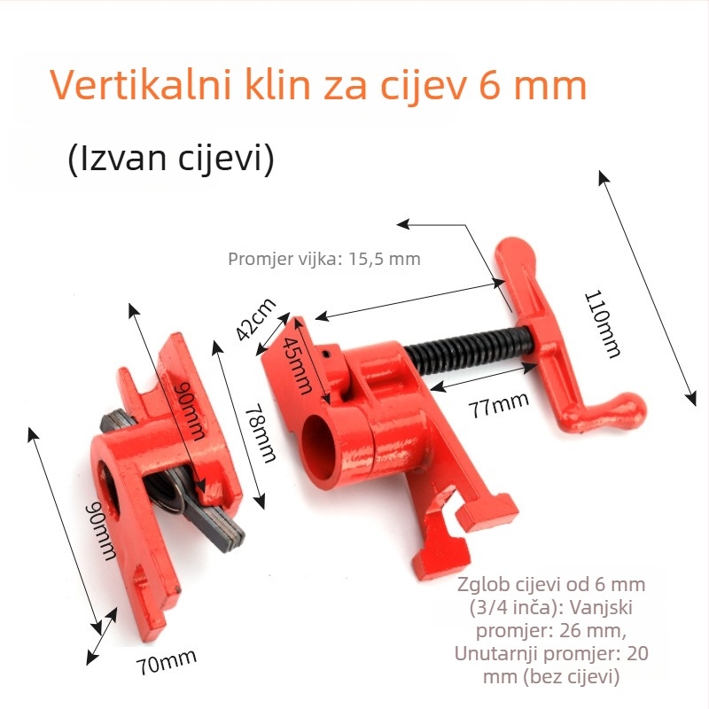 F-oblika stisak za drvnu industriju i kamen — bez ograničenog raspona stezanja, težina 1,4