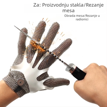 Rukavice otporne na rezanje s prstenima od nehrđajućeg čelika 316, razina rezanja 9, za klanje, vrtlarstvo i visoko rizične poslove
