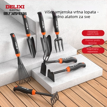 Delixi Electric set vrtnih lopata, karbonsko čelik, tri komada za vrt, cvjetnjak i plažu