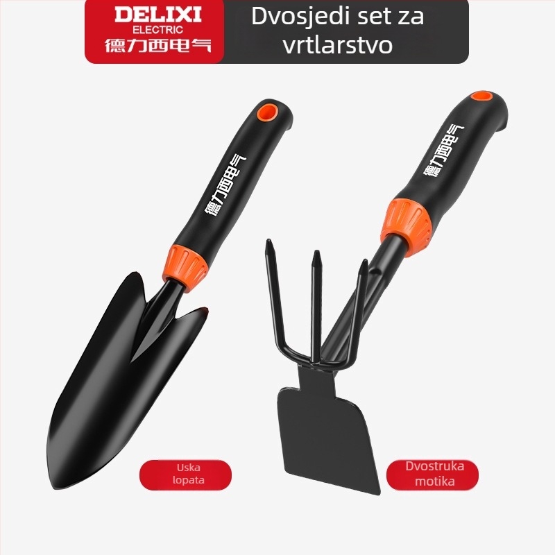 Delixi Electric set vrtnih lopata, karbonsko čelik, tri komada za vrt, cvjetnjak i plažu