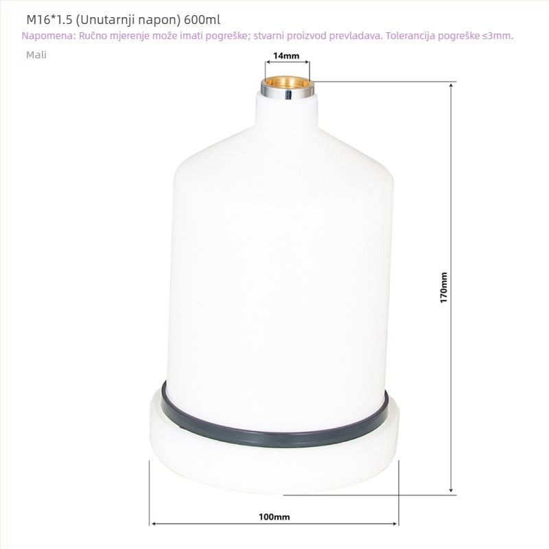 AdwardsDavis Pneumatski dodatak za sprej-pistolj s navojima M16x2 i M16x1.5, kapacitet 600 ml, serija GFG TT GTI