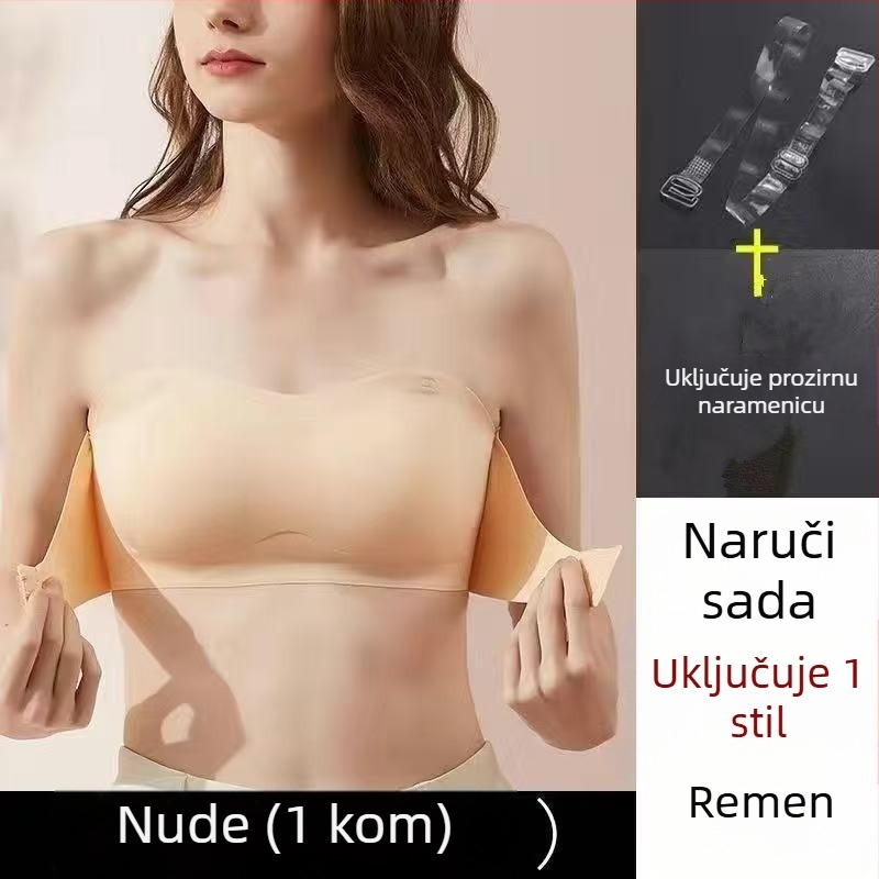 Bez naramenica grudnjak s naglašenom podrškom – Nylon 70–80% sadržaj; Cup 3/4; Oblik košarice: tanak gornji dio, debeći donji; Prozračan, Udoban, Protuklizan