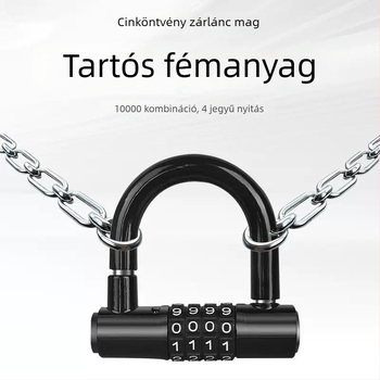 U alakú kombinációs zár, rozsdamentes acél, vágás elleni védelem, modell 17H2020081Z371