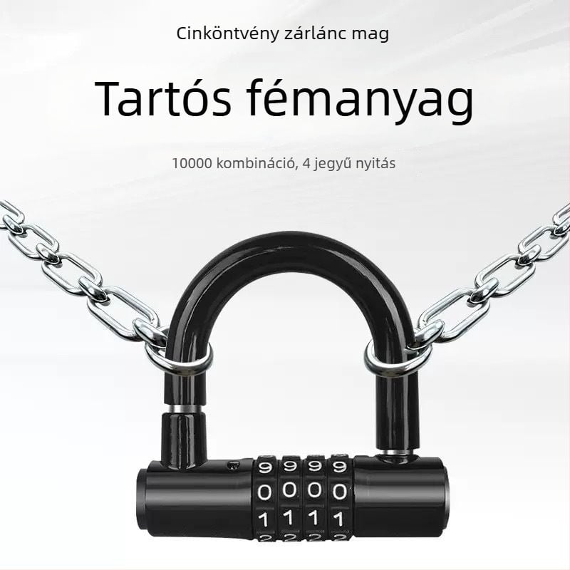 U alakú kombinációs zár, rozsdamentes acél, vágás elleni védelem, modell 17H2020081Z371