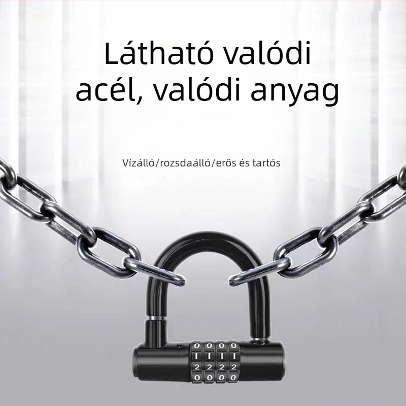 U alakú kombinációs zár, rozsdamentes acél, vágás elleni védelem, modell 17H2020081Z371