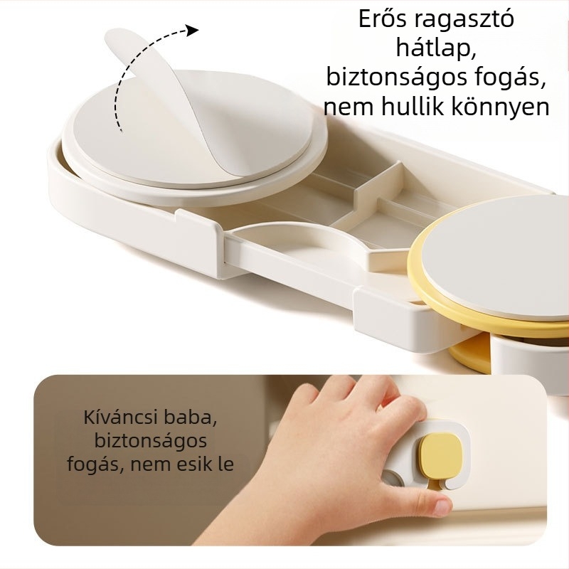 Fiók zár, ABS anyag, Square Lock Bulk modell, kompatibilis fas ajtókkal, fürdőszobai ajtókkal, konyhai ajtókkal és üveges ajtókkal