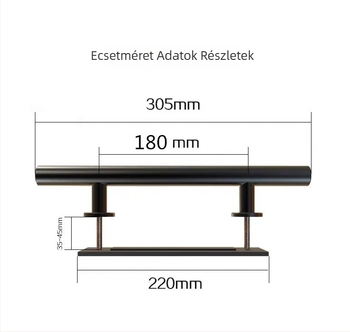 Kétoldalas pajtaajtó-fogantyú – csúszó ajtókhoz, nyílt szerelés, barázdált fogantyú