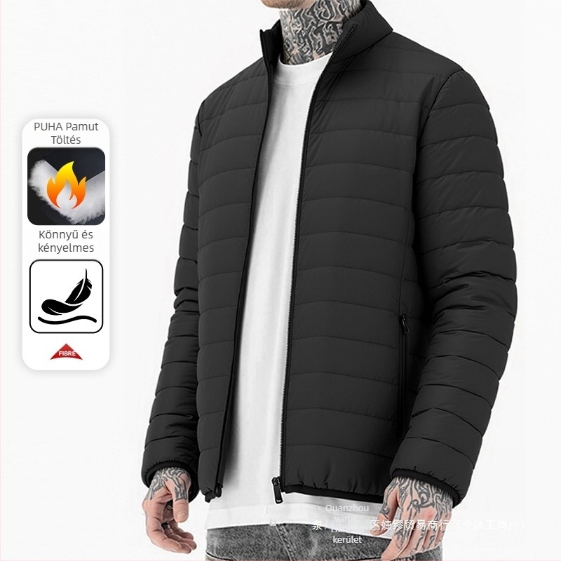 Pamut dzseki imitációs selyem-pamut töltéssel, Chenille anyag Spandex-szel, ultra rövid hossz, álló gallér