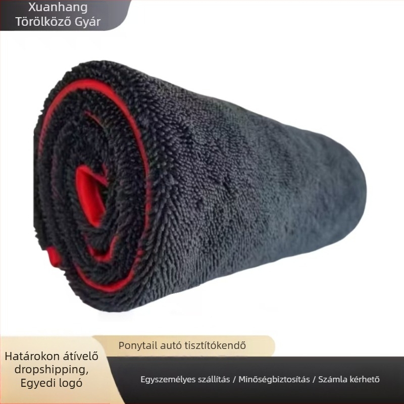 Ultra finom mikroszálas autó törölköző, nedvességfelvétel, testreszabható feldolgozás, gyenge csomózott szál