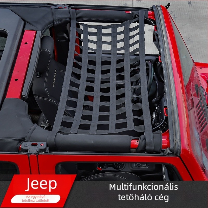 JK/JL Wrangler tetőszigetelő háló zseb-hammakkal – Lágy tető módosító alkatrész, testreszabható