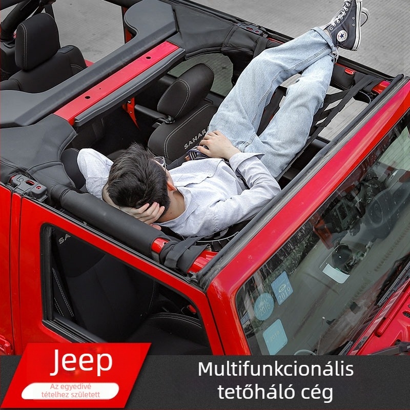 JK/JL Wrangler tetőszigetelő háló zseb-hammakkal – Lágy tető módosító alkatrész, testreszabható