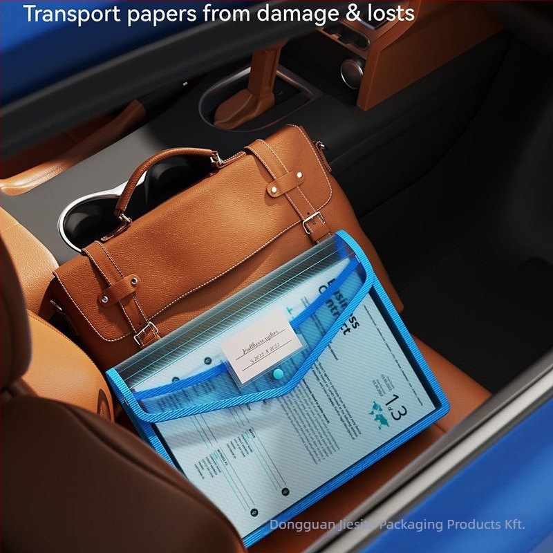 Műanyag átlátszó dokumentumtáska csattos zárással, osztó nélkül, nagy kapacitású (Műanyag; Átlátszó; Csattos zárás; Osztó nélkül; Nagy kapacitás)