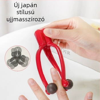 Ujjmasszírozó - hordozható, kézi működtetés, háromgolyós nyomás, műanyag kivitel, logó nyomtatás lehetséges