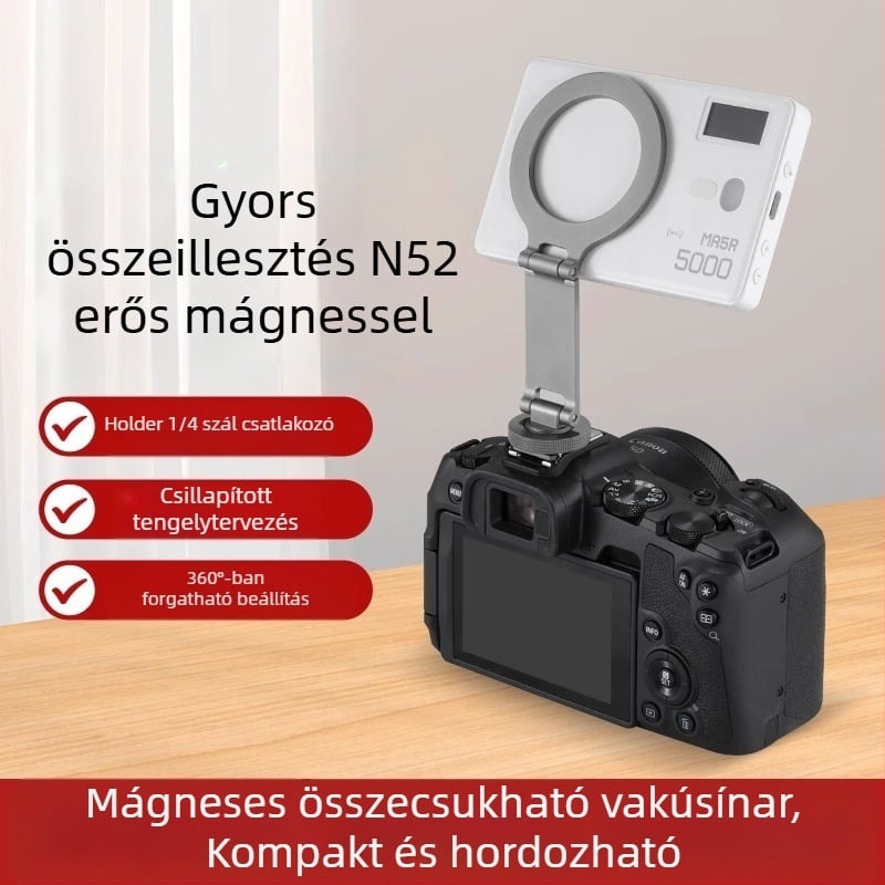 Összecsukható mágneses telefontartó cold shoe-val, kompatibilis a DJI Action 5 Pro/4/3 sportkamerákkal
