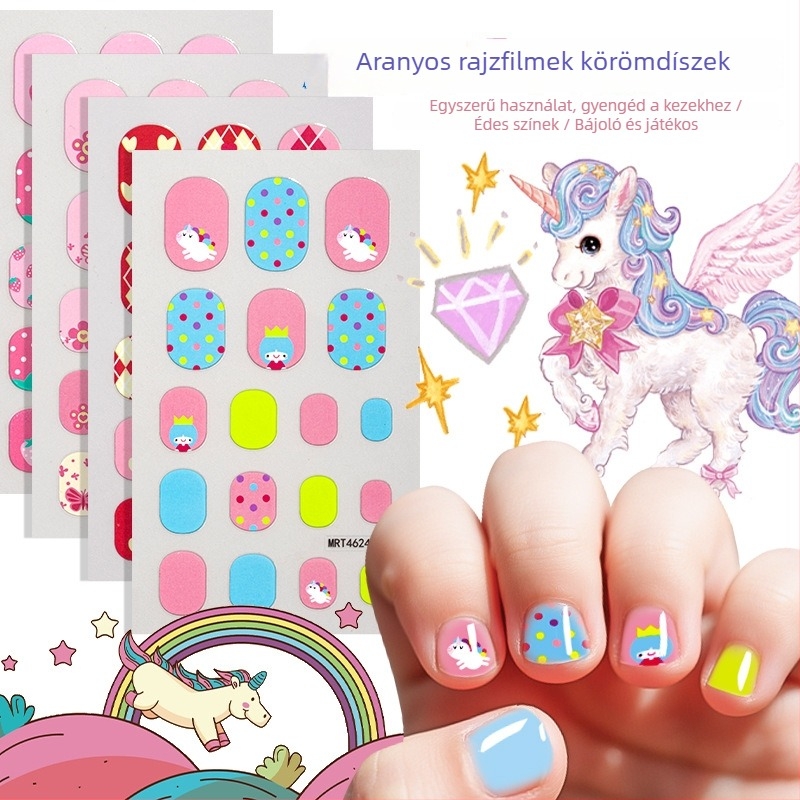 Körömdíszítő matrica készlet gyerekeknek – DIY manikűr állatfigurákkal és gyümölcsökkel, 5 g