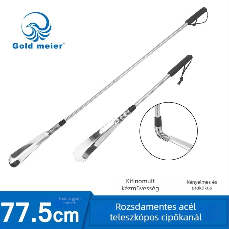 Rozsdamentes acélból készült kihúzható cipőkanál — modell: Stainless steel retractable shoehorn, márka: junyiking, stílus: Scaling, használható minden évszakban