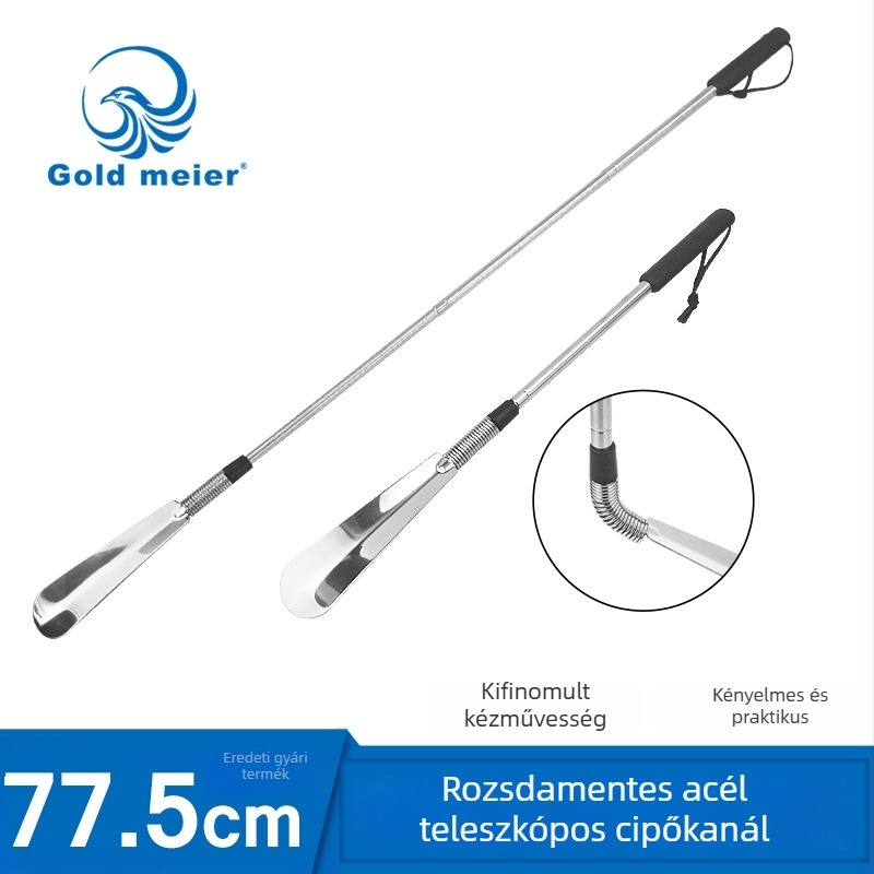 Rozsdamentes acélból készült kihúzható cipőkanál — modell: Stainless steel retractable shoehorn, márka: junyiking, stílus: Scaling, használható minden évszakban