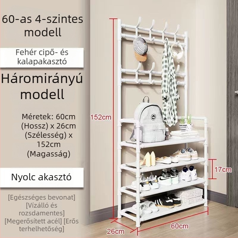 Fém cipő- és sapkarács, modern minimál stílus, többfunkciós, minták alapján testreszabható, 4–7 rétegre konfigurálható