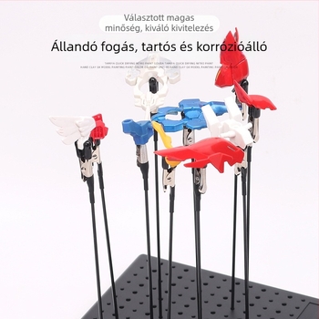 Gundam modell festéséhez és szárításához használható klipsz, aerográf eszközzel, anti-szorító krokodilklipsz, fém/plasztik test, 63 g