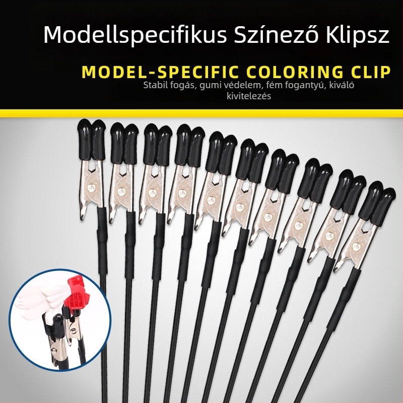 Gundam modell festéséhez és szárításához használható klipsz, aerográf eszközzel, anti-szorító krokodilklipsz, fém/plasztik test, 63 g