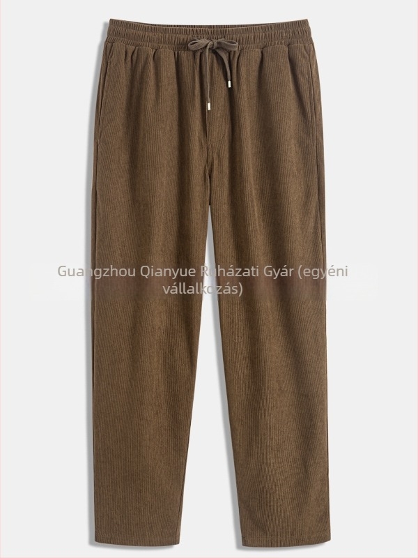 Férfi casual hosszú nadrág - egyenes szár, középmagas derekú, poliészter, lélegző, tavasz 2025