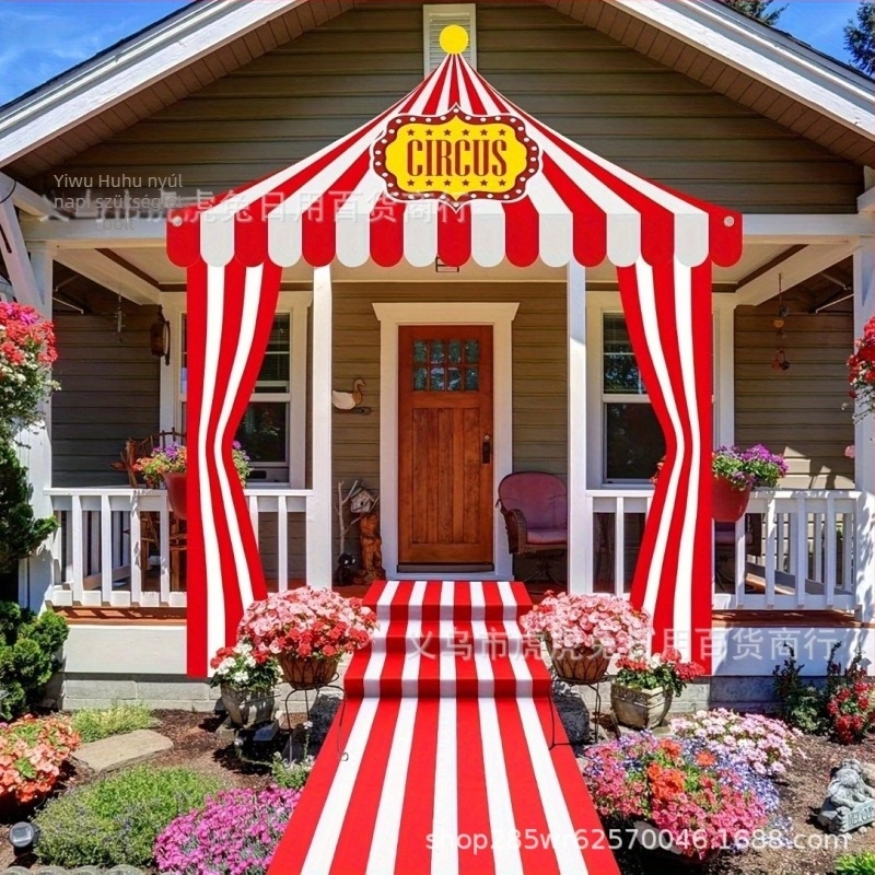 Speciális formájú zászló rendezvényekhez — poliészter, cirkusz motívum, helyszín-elrendezési rekvizit, márka Tiger tiger rabbit