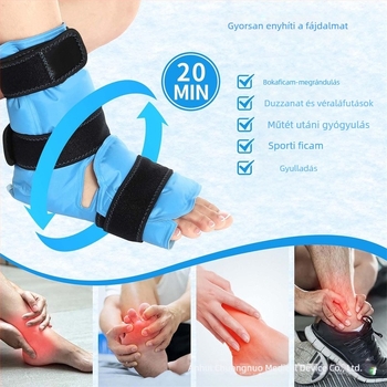 Chuangnuo Gél hűtő-meleg boka készülék – terápiás csomag, nylon bokaortézis, felnőtteknek, alkalmas futballra, futásra, kerékpározásra, kosárlabdára