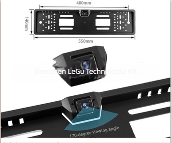 170° háromszög alakú tolató kamera éjszakai látással autókhoz - 12 V, 520 TVL, RCA csatlakozó 1.0 VP-P, 75 Ω, tartós műanyag ház, tömeg 0.197 kg