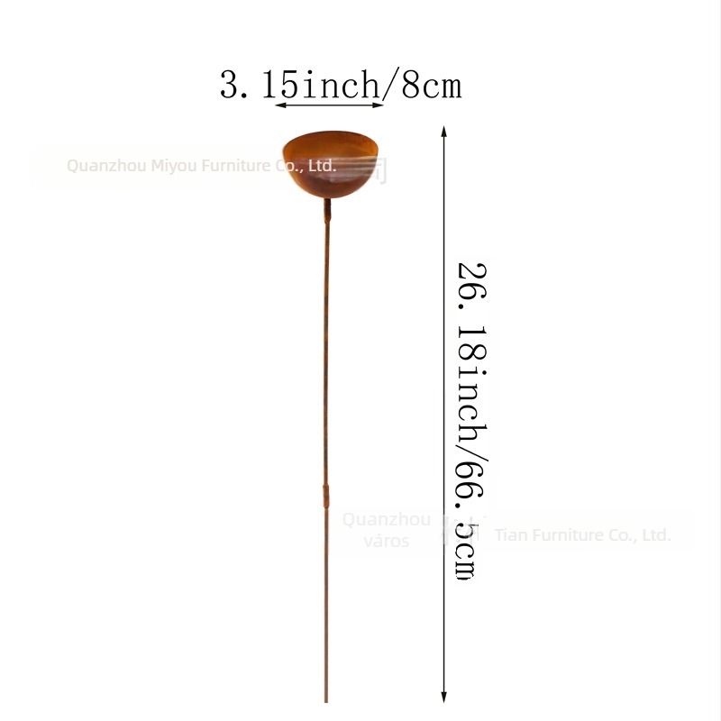 Fém kertészeti díszoszlop madár-etető motívummal – kültéri dekoráció, egyszerű retro stílus