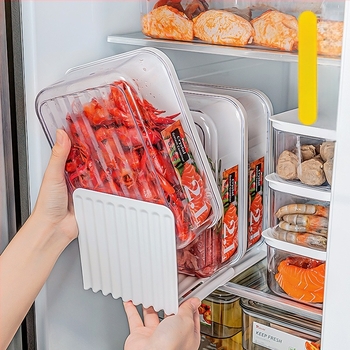 Japán stílusú hűtőszekrény szervező doboz, zárható rekeszekkel egyhetes étkezés előkészítéséhez